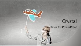  Presentation with paper - Slide deck enhanced with proffessers - businesswoman trying paper mustache background and a  colored foreground