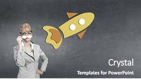  Presentation with collaboration paper - Beautiful theme featuring proffessers - businesswoman trying paper mustache backdrop and a  colored foreground