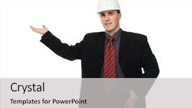  Presentation with business process - Beautiful presentation featuring proffessional - business theme friendly businessman backdrop and a  colored foreground