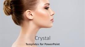  Presentation with skin care - Slides featuring profile-face-of-young-woman background and a light gray colored foreground
