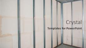  Presentation with construction work - Audience pleasing presentation design consisting of profile for drywall for room soundproofing construction work repair renovation backdrop and a light gray colored foreground