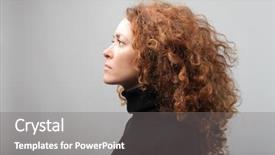  Presentation with black women beautiful woman - Slide set with profile of a beautiful woman background and a gray colored foreground