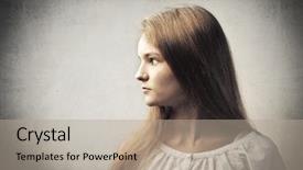  Presentation with pretty girl - Cool new slides with profile of a pretty teenage backdrop and a mint green colored foreground