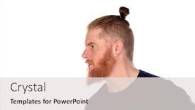  Presentation with currant black white and red - PPT theme enhanced with profile-of-a-red-haired background and a sky blue colored foreground