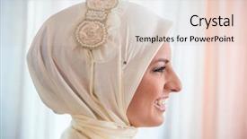  Presentation with white wedding - Cool new presentation design with profile of a smiling muslim backdrop and a lemonade colored foreground