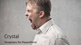  Presentation with angry - Slides with profile of an angry man background and a light gray colored foreground