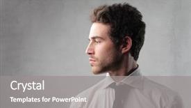  Presentation with business profile - Presentation design having profile of an attractive businessman background and a  colored foreground