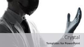  Presentation with medical worker - Presentation with profile-of-caucasian-doctor-wearing background and a light gray colored foreground