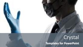  Presentation with latex gloves - Slides with profile-of-caucasian-doctor-wearing background and a gray colored foreground