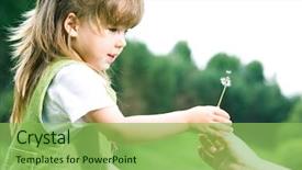  Presentation with white green - Audience pleasing presentation consisting of profile of cute girl taking backdrop and a  colored foreground