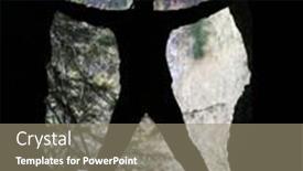  Presentation with forest cave - PPT theme enhanced with profile-of-the-figure background and a coral colored foreground