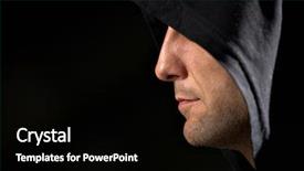  Presentation with black man - PPT layouts consisting of profile-of-the-man background and a black colored foreground