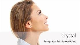  Presentation with white and black woman climbing ladders - Slide deck enhanced with profile of woman smiling isolated background and a  colored foreground