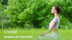  Presentation with closed - PPT theme enhanced with profile of woman with eyes background and a seafoam green colored foreground