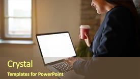  Presentation with business profile - Audience pleasing slide deck consisting of profile of young business woman backdrop and a  colored foreground