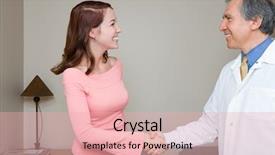  Presentation with nurse and patient holding hands - Audience pleasing slide set consisting of profile patients - dentist shaking hands with patient backdrop and a lemonade colored foreground