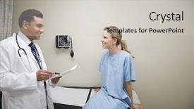  Presentation with doctor patient relations - Presentation theme having profile patients - doctor and patient background and a light gray colored foreground