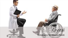  Presentation with shot - Amazing presentation theme having profile patients - full length shot backdrop and a light gray colored foreground