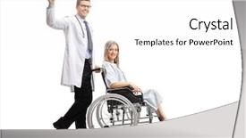  Presentation with 3d white people pushing - Beautiful slide set featuring profile patients - full length shot backdrop and a white colored foreground