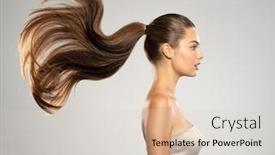  Presentation with long hair - Presentation theme enhanced with profile-portrait-of-a-beautiful background and a lemonade colored foreground