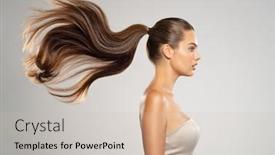  Presentation with long hair - PPT theme having profile-portrait-of-a-beautiful background and a soft green colored foreground