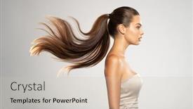  Presentation with long hair - Audience pleasing PPT layouts consisting of profile-portrait-of-a-beautiful backdrop and a soft green colored foreground