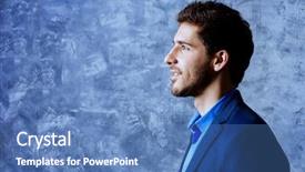  Presentation with mens fashion portrait - PPT layouts consisting of profile portrait of a handsome background and a teal colored foreground
