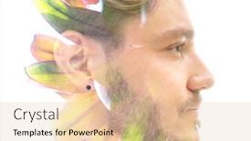  Presentation with palm leaves - Amazing presentation design having profile-portrait-of-a-man backdrop and a lemonade colored foreground