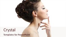  Presentation with swimming beautiful girl swims underwater - Theme having profile portrait of the beautiful background and a lemonade colored foreground