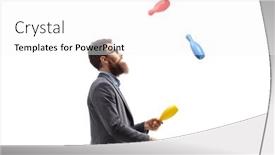  Presentation with juggling - Slide deck with profile-shot-of-a-bearded background and a white colored foreground