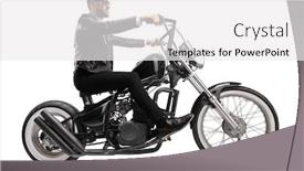  Presentation with custom - PPT theme with profile-shot-of-a-biker background and a white colored foreground