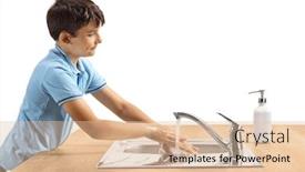  Presentation with shot - Beautiful PPT theme featuring profile-shot-of-a-boy backdrop and a lemonade colored foreground