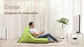  Presentation with video games playing - Beautiful slide deck featuring profile-shot-of-a-casual backdrop and a lemonade colored foreground