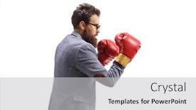  Presentation with boxing - PPT theme enhanced with profile-shot-of-a-casual background and a light gray colored foreground