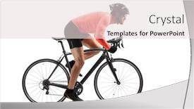  Presentation with cyclist - Presentation theme with profile-shot-of-a-cyclist background and a lemonade colored foreground