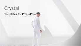 Presentation with body building - Presentation theme having profile-shot-of-a-fashion background and a white colored foreground