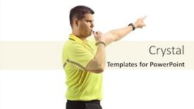  Presentation with football referee - Presentation theme consisting of profile-shot-of-a-football background and a blonde colored foreground