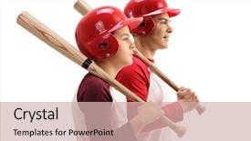  Presentation with baseball player - Colorful slide set enhanced with profile shot of a little backdrop and a  colored foreground