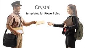  Presentation with shot - Theme with profile-shot-of-a-mailman background and a white colored foreground