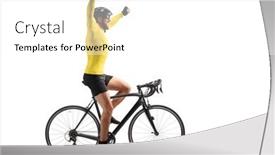  Presentation with cyclist - Amazing presentation theme having profile-shot-of-a-male backdrop and a white colored foreground