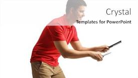  Presentation with shot - PPT layouts with profile-shot-of-a-male background and a white colored foreground