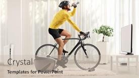  Presentation with bike - Presentation design enhanced with profile-shot-of-a-man background and a soft green colored foreground