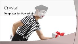  Presentation with mime - Audience pleasing slides consisting of profile-shot-of-a-mime backdrop and a white colored foreground