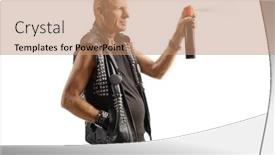  Presentation with punk - Presentation featuring profile-shot-of-a-punk background and a coral colored foreground