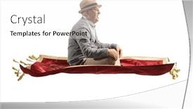  Presentation with red carpet - Presentation design enhanced with profile-shot-of-a-senior background and a white colored foreground