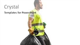  Presentation with bin - Presentation theme with profile-shot-of-a-waste background and a white colored foreground