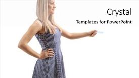  Presentation with credit card - Slide deck having profile shot of a young background and a  colored foreground