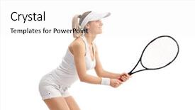 Presentation with tennis - PPT layouts with profile shot of a young background and a white colored foreground