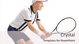  Presentation with shot - Beautiful slide deck featuring profile shot of an active backdrop and a sky blue colored foreground