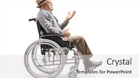  Presentation with elderly - Beautiful slide set featuring profile shot of an elderly backdrop and a  colored foreground